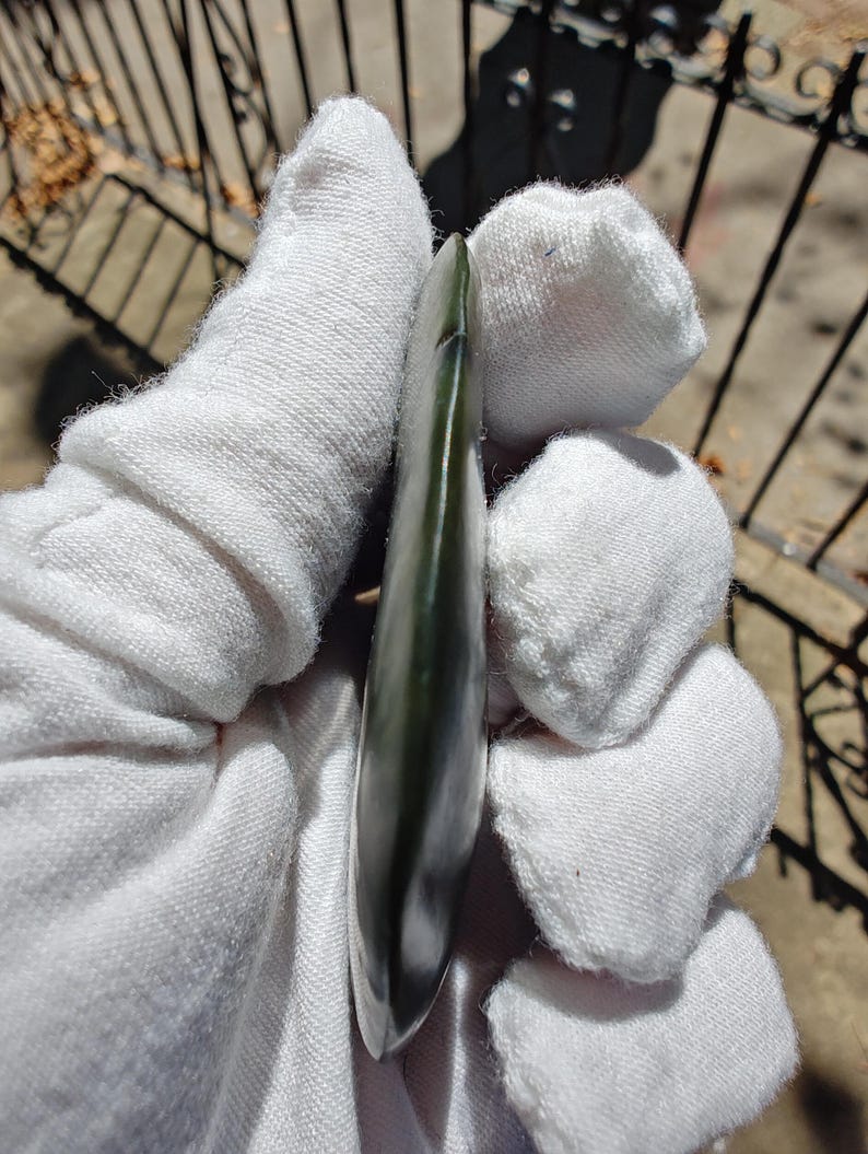 Authentic Big Sur Jade Tumbled Palm Stone - Image 5