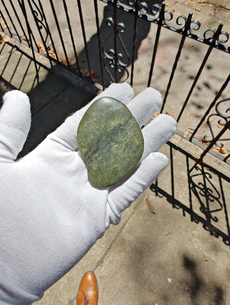 Authentic Big Sur Jade Tumbled Palm Stone - Image 7