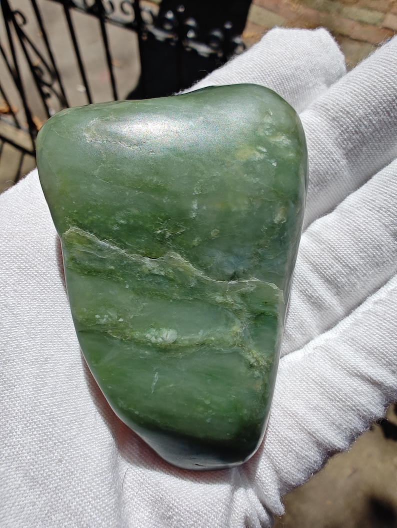 Authentic Big Sur Jade Tumbled Palm Stone
