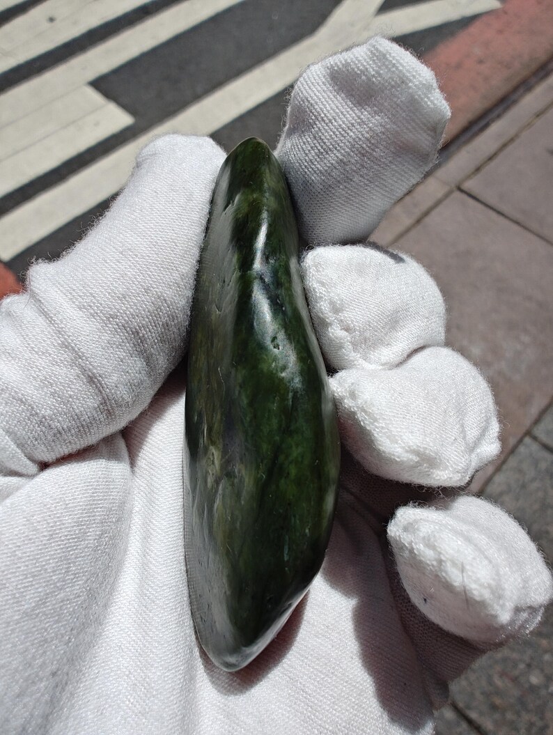 Authentic Big Sur Jade Tumbled Palm Stone - Image 6