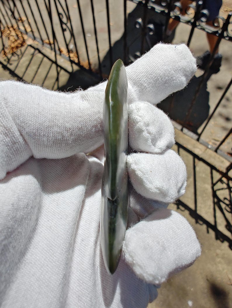 Authentic Big Sur Jade Tumbled Palm Stone - Image 4