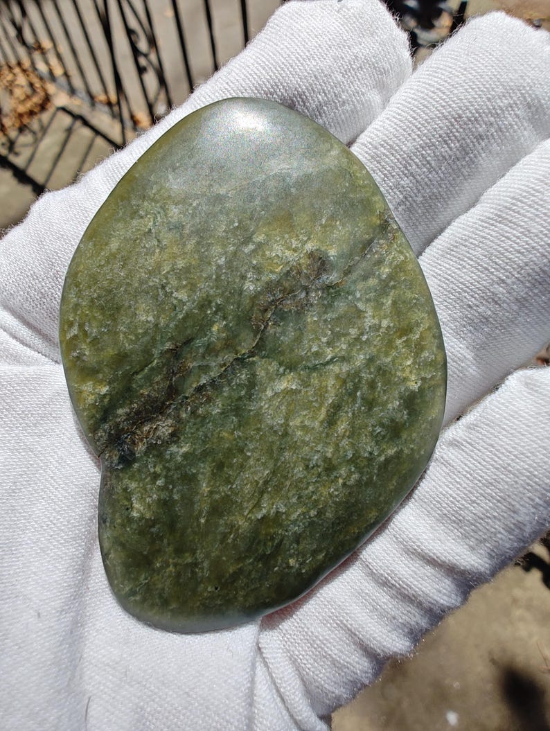 Authentic Big Sur Jade Tumbled Palm Stone