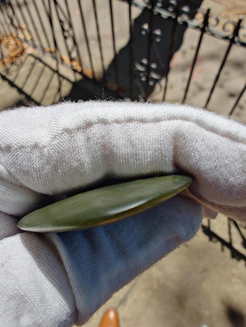 Authentic Big Sur Jade Tumbled Palm Stone - Image 6