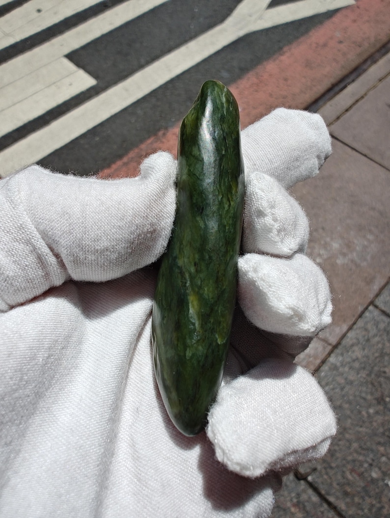 Authentic Big Sur Jade Tumbled Palm Stone - Image 4