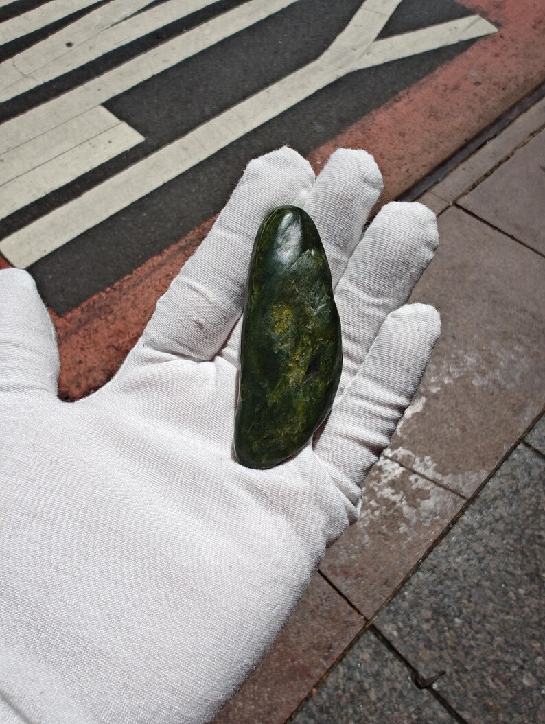 Authentic Big Sur Jade Tumbled Palm Stone - Image 7