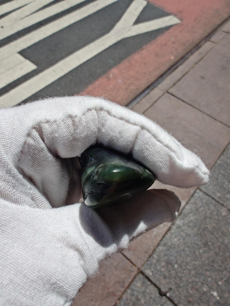 Authentic Big Sur Jade Tumbled Palm Stone - Image 5
