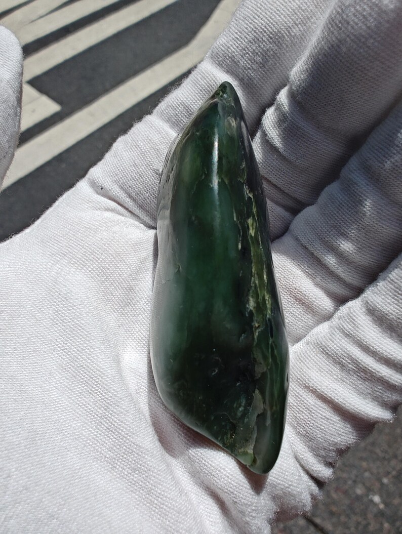 Authentic Big Sur Jade Tumbled Palm Stone - Image 4