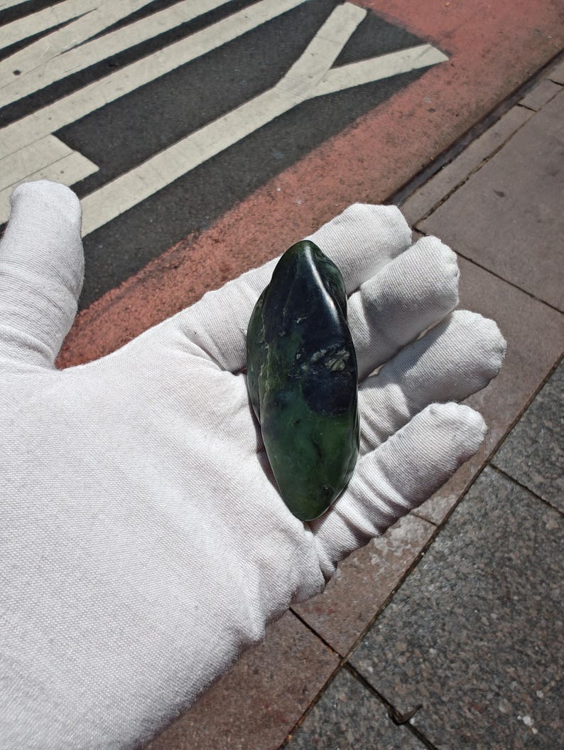 Authentic Big Sur Jade Tumbled Palm Stone - Image 8