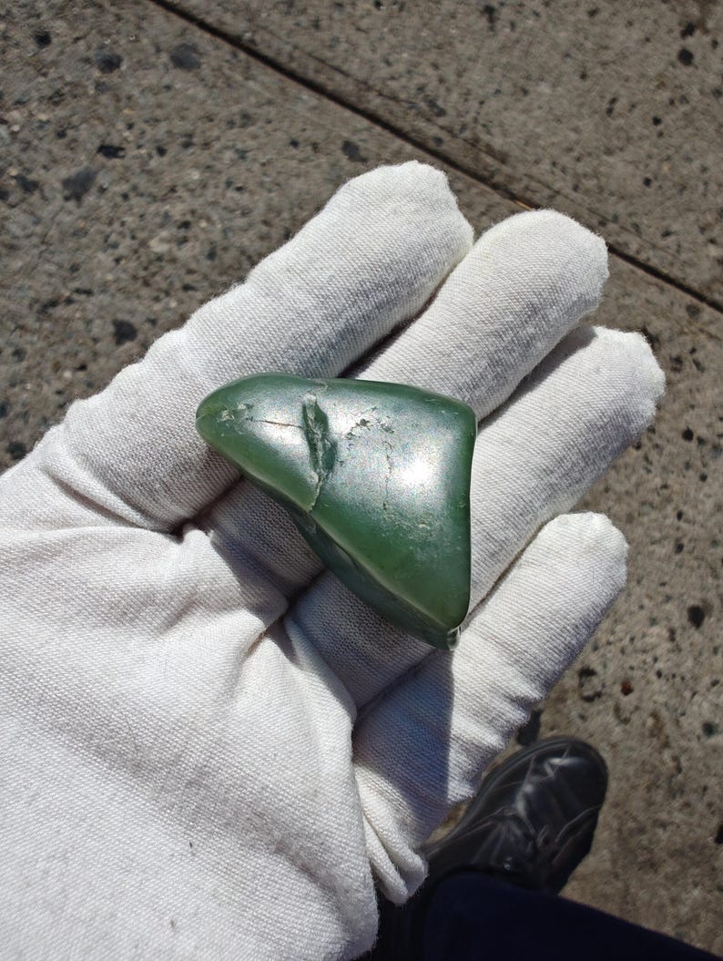 Big Sur Jade Pebble - Lightly Tumbled, Authentic Green Stone - Image 7