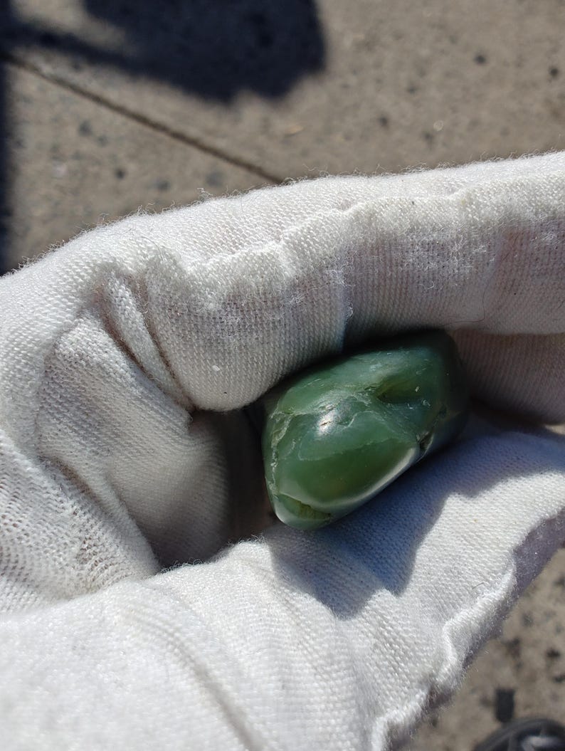 Big Sur Jade Pebble - Lightly Tumbled, Authentic Green Stone - Image 3