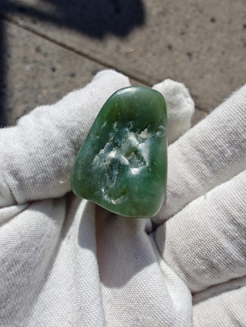 Big Sur Jade Pebble - Lightly Tumbled, Authentic Green Stone - Image 6