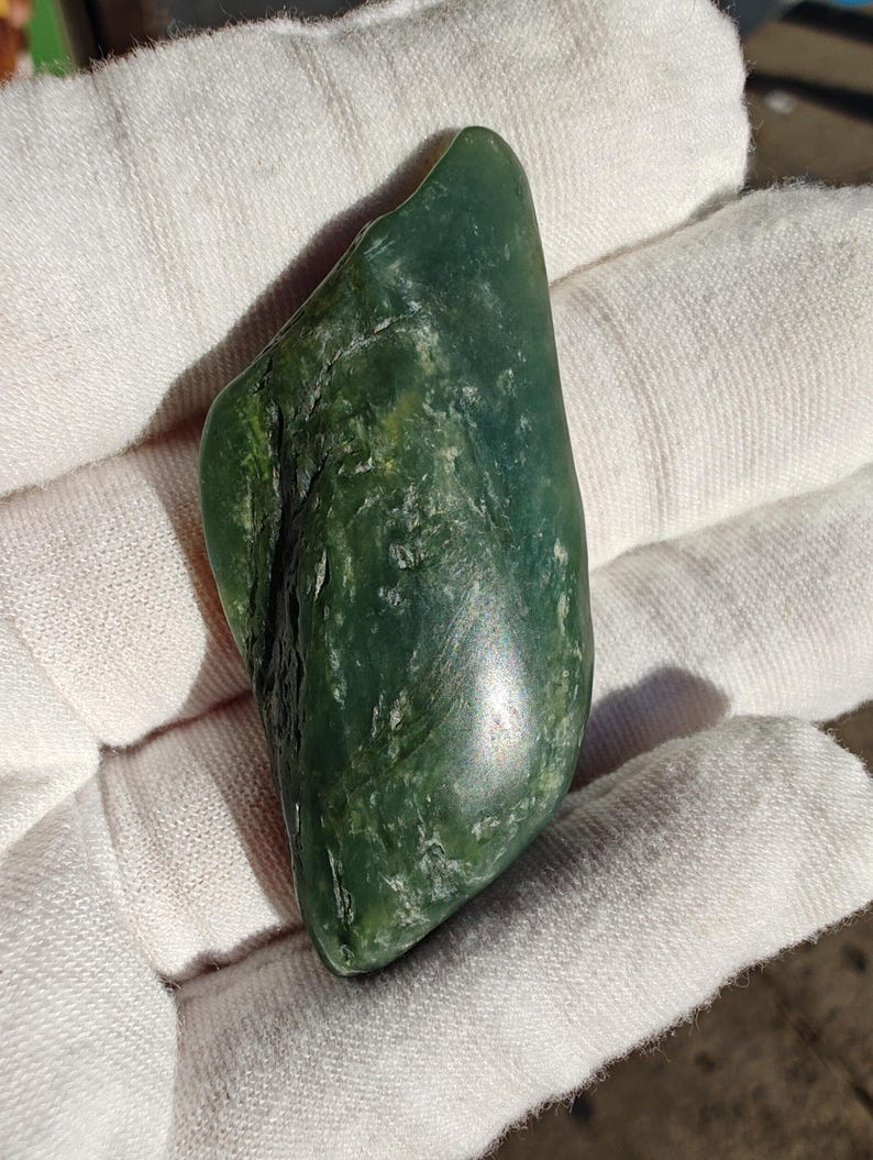 Big Sur Jade Pebble: Lightly Tumbled, Authentic Jade Stone