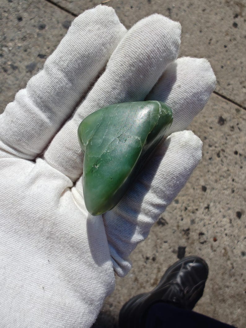 Big Sur Jade Pebble - Lightly Tumbled, Authentic Green Stone - Image 8