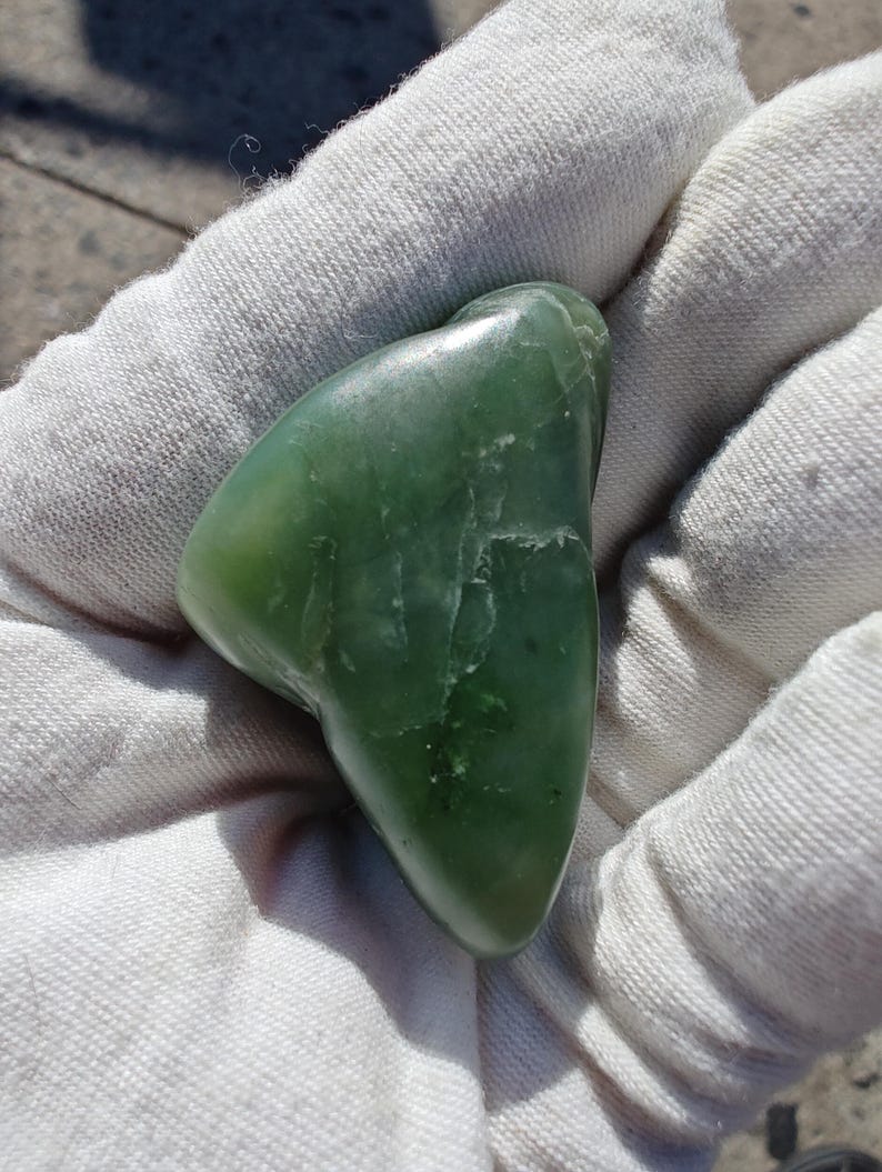 Big Sur Jade Pebble - Lightly Tumbled, Authentic Green Stone