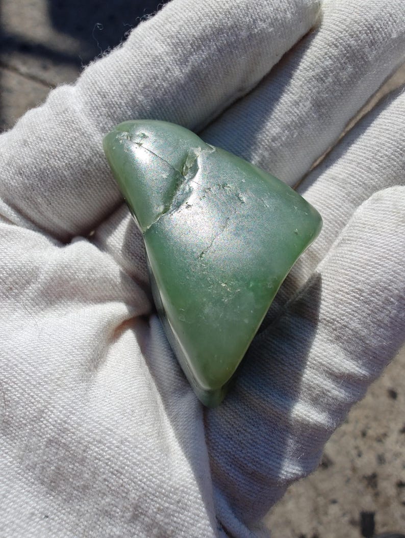 Big Sur Jade Pebble - Lightly Tumbled, Authentic Green Stone - Image 2