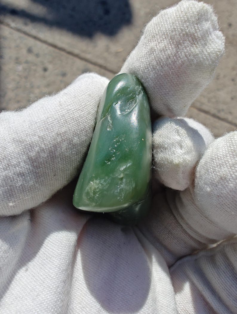 Big Sur Jade Pebble - Lightly Tumbled, Authentic Green Stone - Image 5