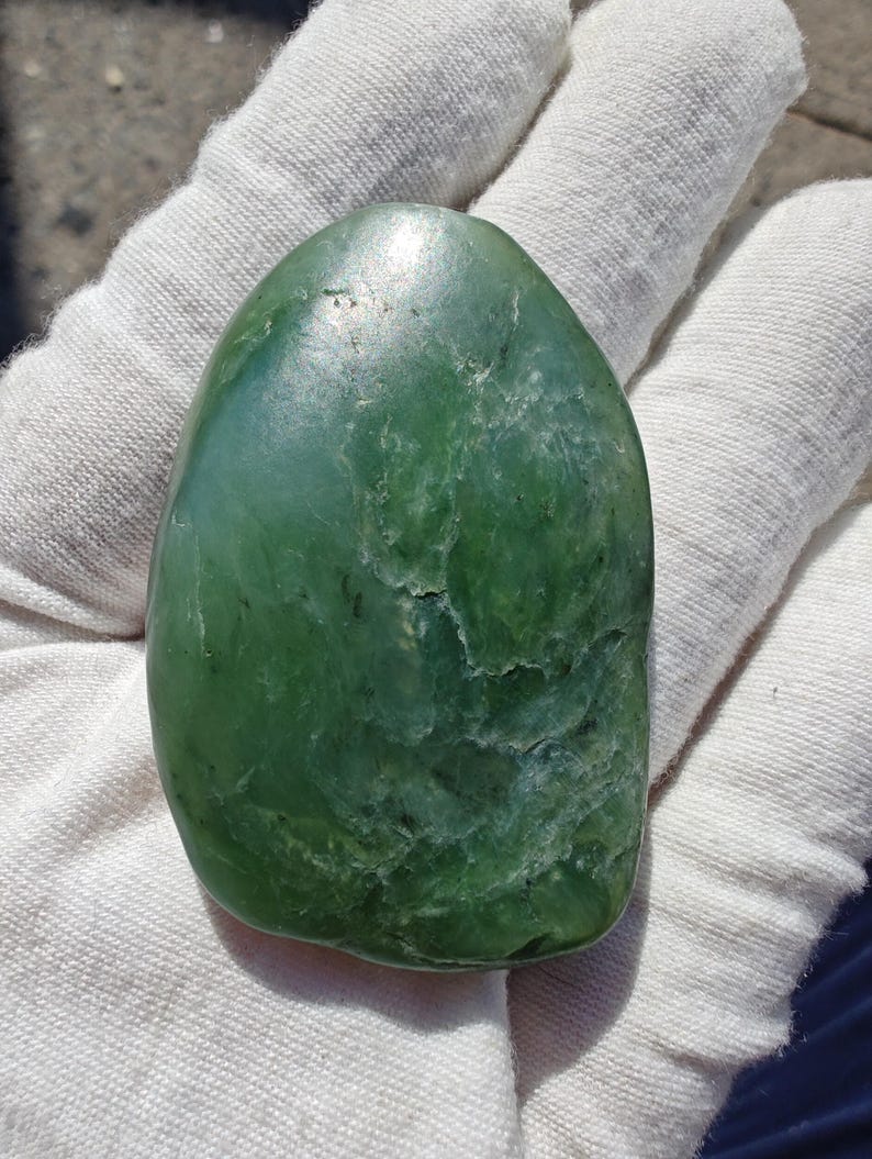 Big Sur Jade Pebble - Lightly Tumbled, Authentic Green Stone