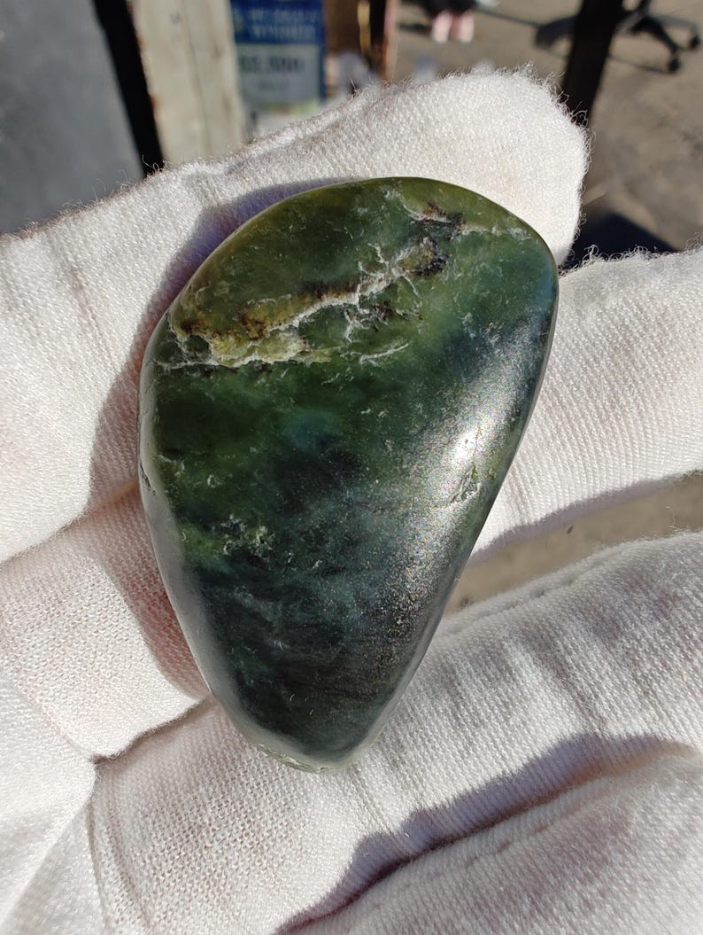 Big Sur Jade Pebble: Lightly Tumbled, Authentic Jade Stone - Image 2