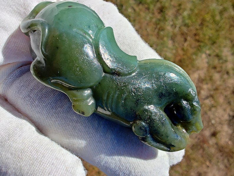 Certified Hand Carved Nephrite Jade Horse (Not Big Sur Jade)