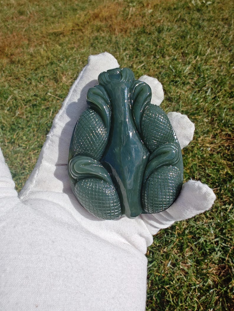 Certified Hand Carved Nephrite Jade XuanWu Dragon Turtle (Not Big Sur Jade) - Image 6