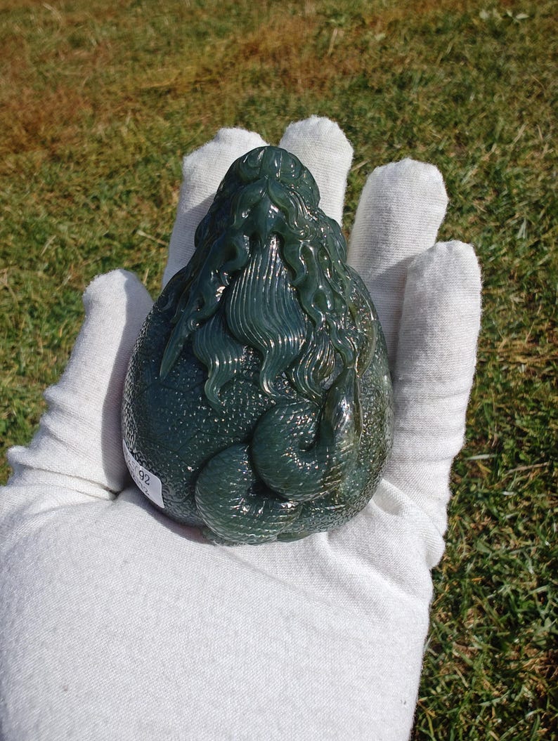 Certified Hand Carved Nephrite Jade XuanWu Dragon Turtle (Not Big Sur Jade) - Image 8