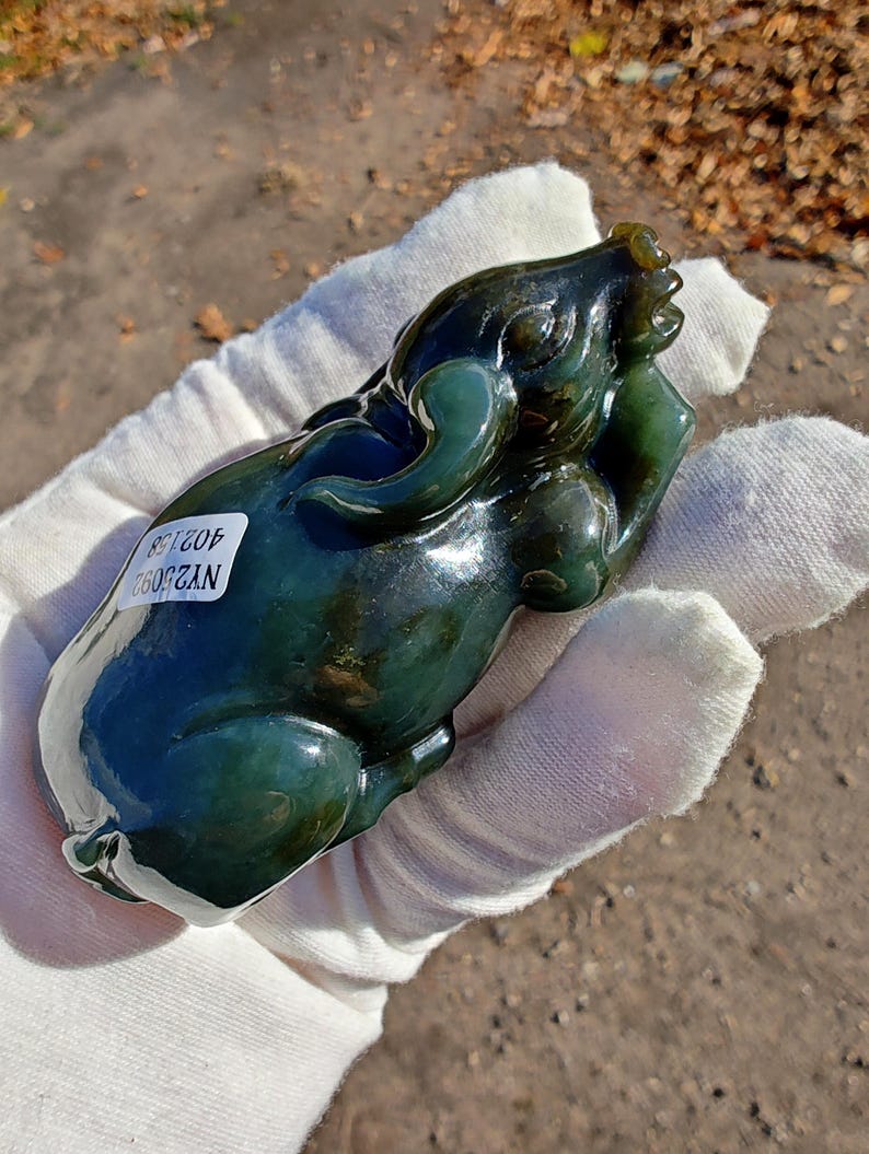 Authentic Handmade  Nephrite Jade Cow