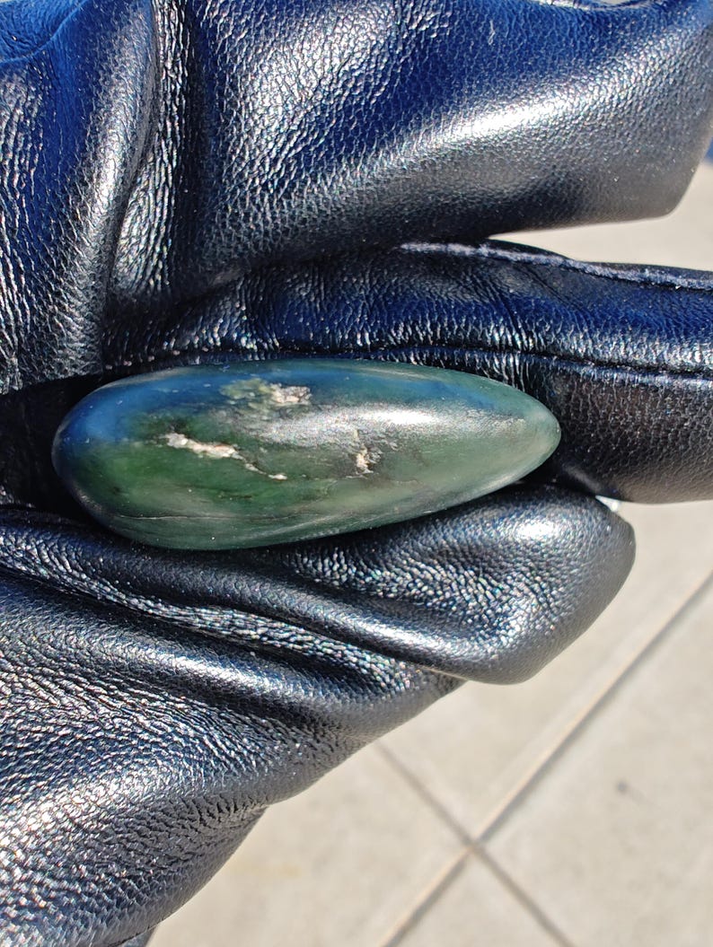 Big Sur Grey-Blue Jade - Hand Polished Stone - Image 3