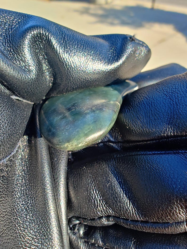 Big Sur Grey-Blue Jade - Hand Polished Stone - Image 4