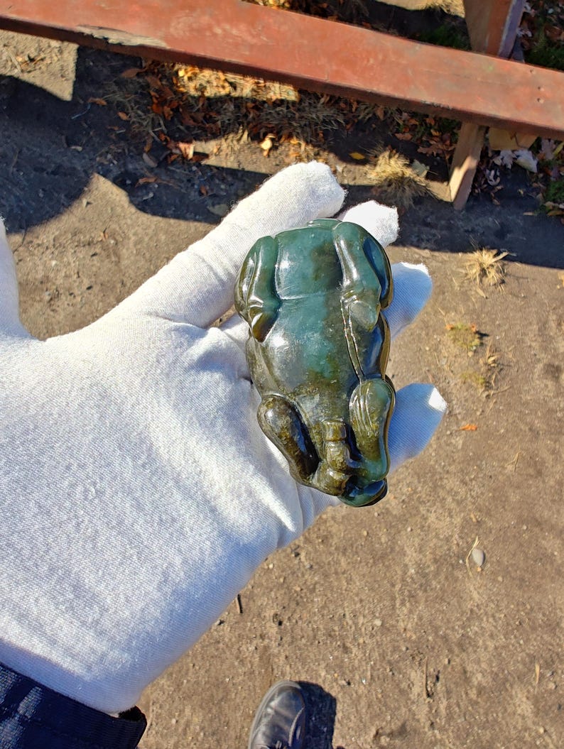Authentic Handmade Nephrite Jade Cow - Image 7