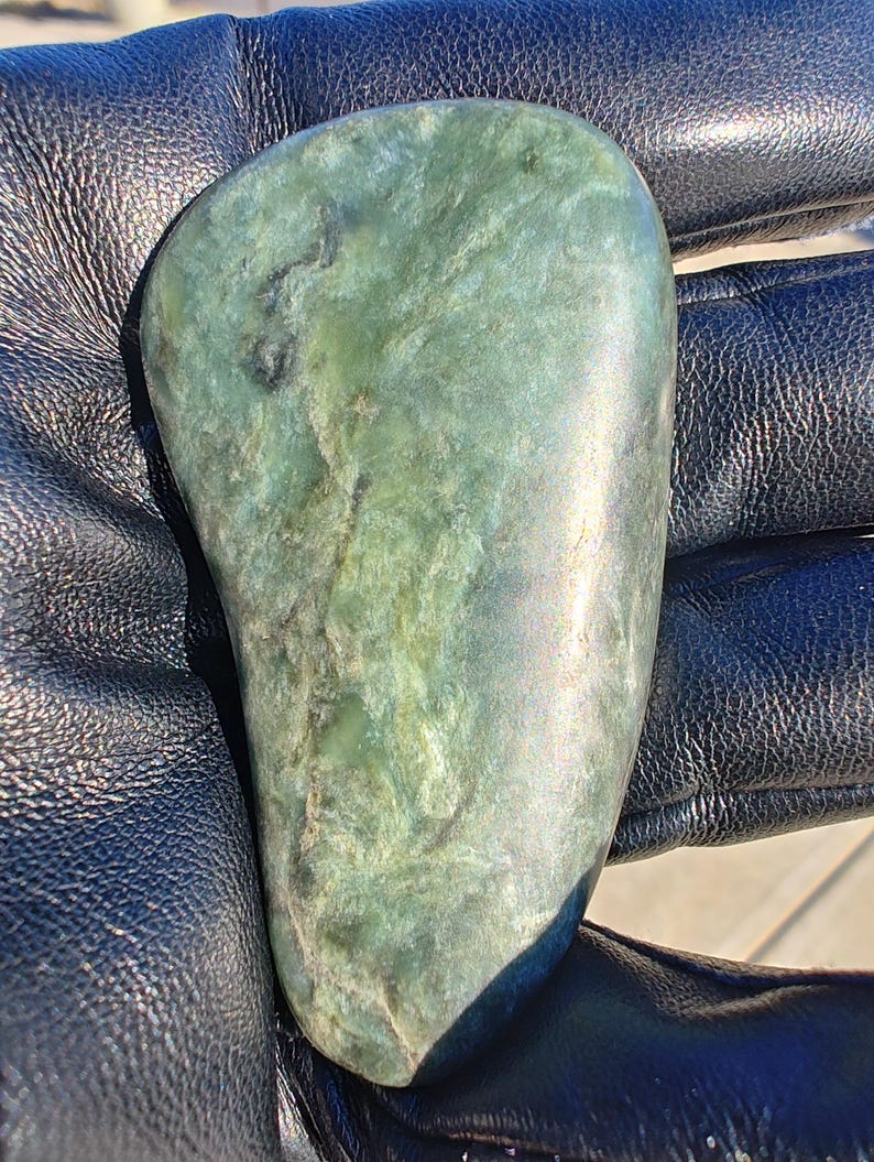 Big Sur Grey-Blue Jade - Hand Polished Stone - Image 2