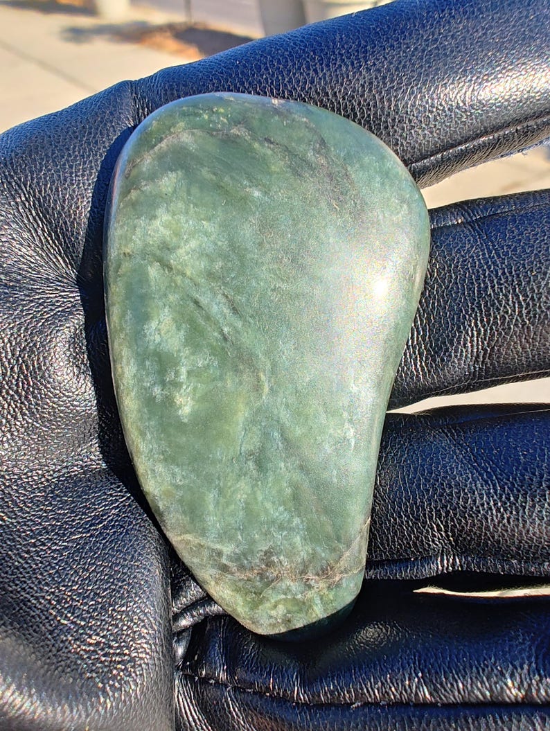 Big Sur Grey-Blue Jade - Hand Polished Stone