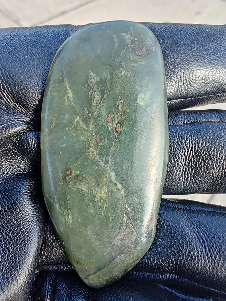 Californian Big Sur Nephrite Jade - Hand Polished Stone - Image 2
