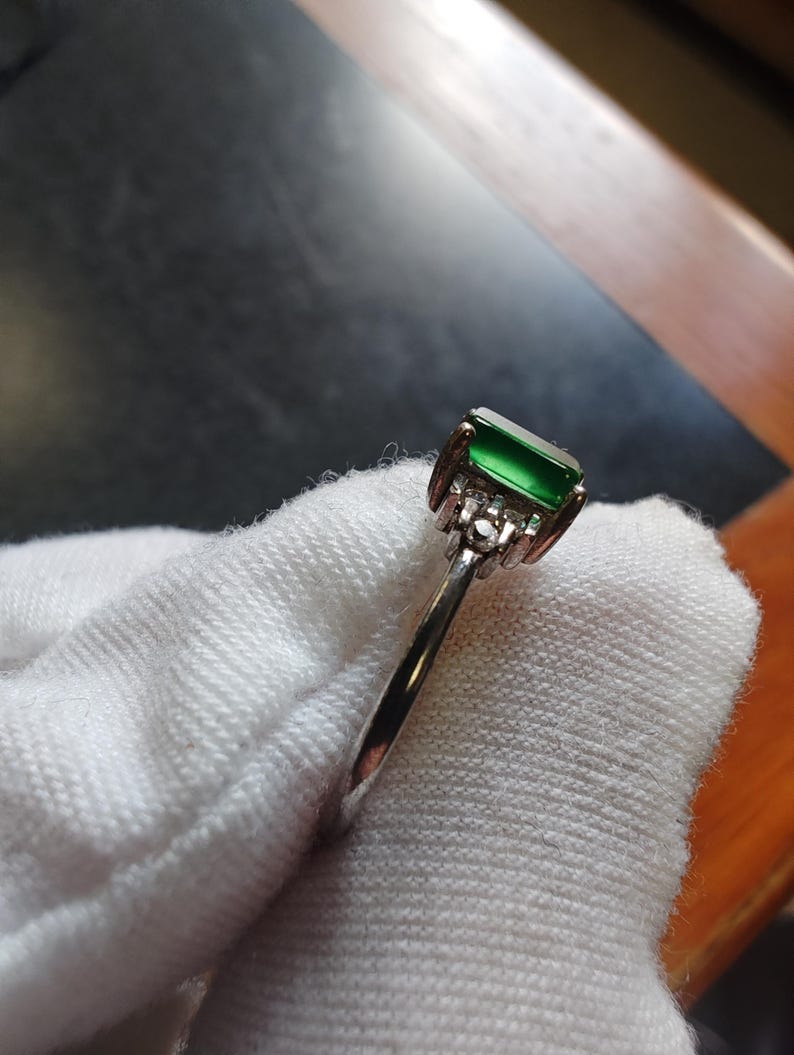 Guatemalan Jadeite Jade Ring, Silver925, Adjustable Size - Image 8