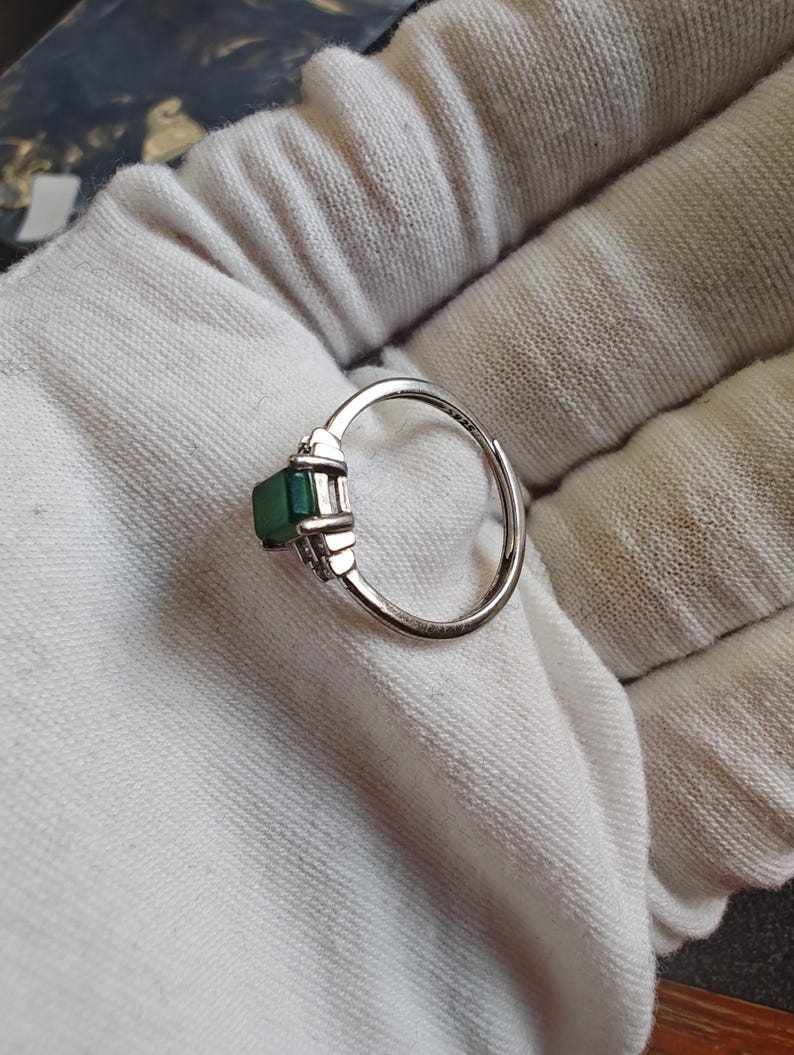 Guatemalan Jadeite Jade Ring, Silver925, Adjustable Size - Image 9