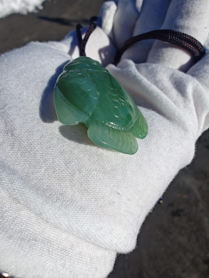 Certified Authentic Siberian Icy Light-Green Nephrite Jade Hand Carved Fish Pendant - Image 7