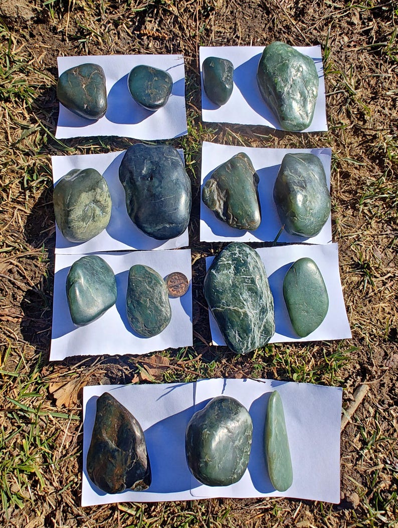 Ocean Polished Nephrite Jade Pebbles: Californian Big Sur Jade Stones - Image 7