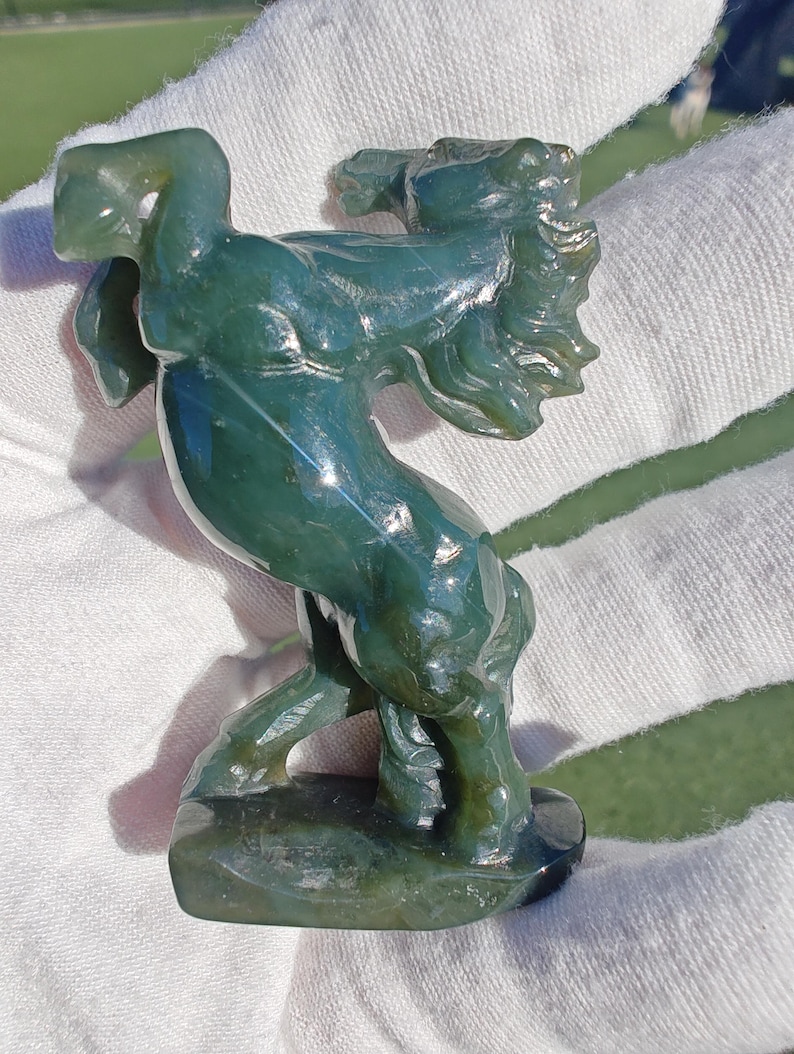 Mac's Jade Brand Handcrafted Certified Nephrite Jade Horse (Small)