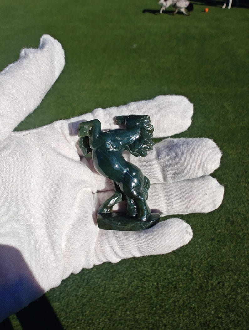 Mac's Jade Brand Handcrafted Certified Nephrite Jade Horse (Small) - Image 10