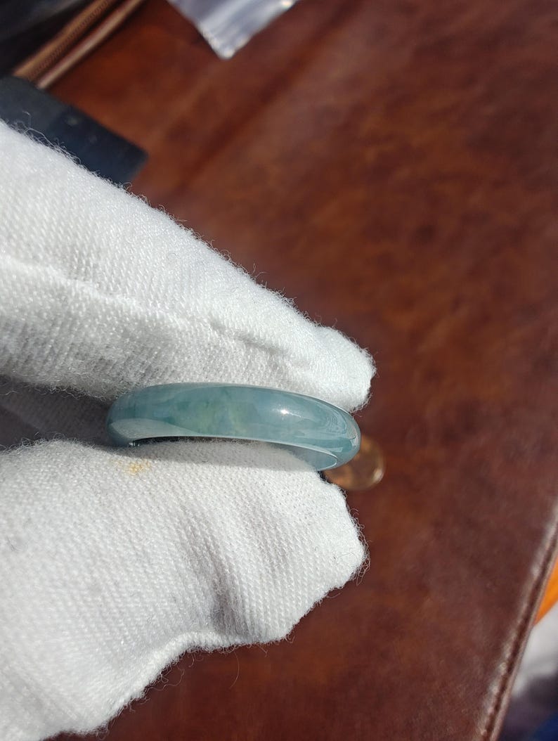 Icy! Certified Handmade Guatemalan Icy Jadeite Jade Ring US Size 8 - Image 3