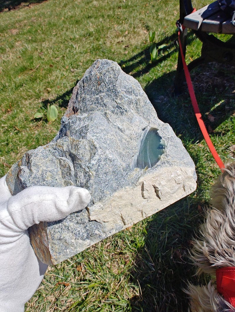Qinghai Dark Green Nephrite Jade Rough – Carving Stone (4lbs 9oz)