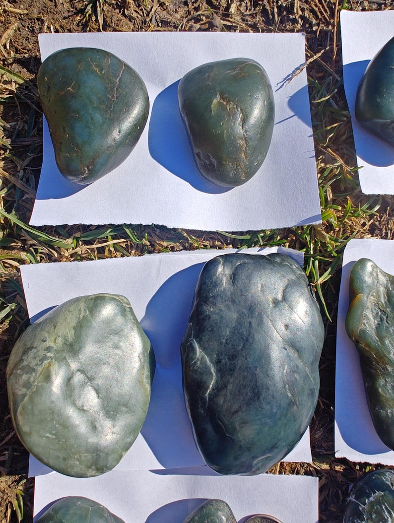 Ocean Polished Nephrite Jade Pebbles: Californian Big Sur Jade Stones - Image 3