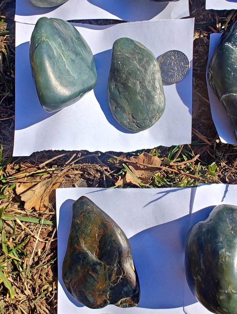 Ocean Polished Nephrite Jade Pebbles: Californian Big Sur Jade Stones - Image 10