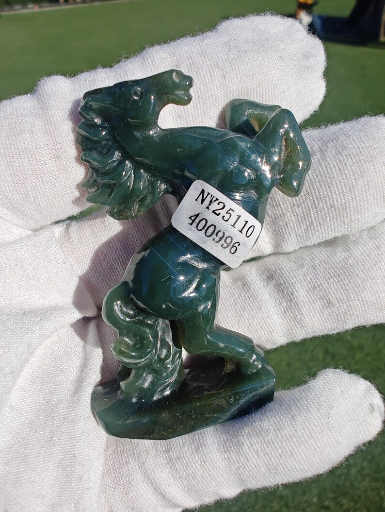 Mac's Jade Brand Handcrafted Certified Nephrite Jade Horse (Small) - Image 2