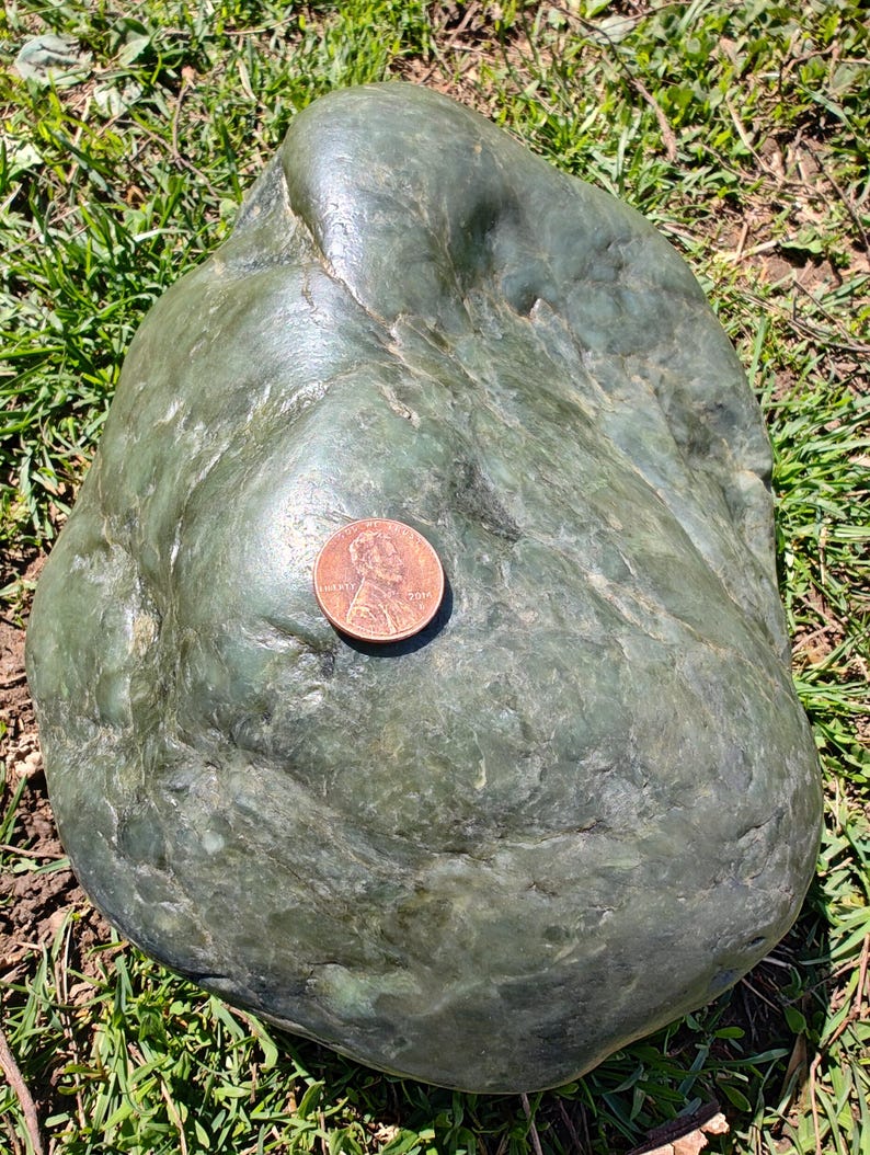 Huge Dive Piece! Ocean Polish Big Sur Nephrite Jade Boulder , Almost 14lbs