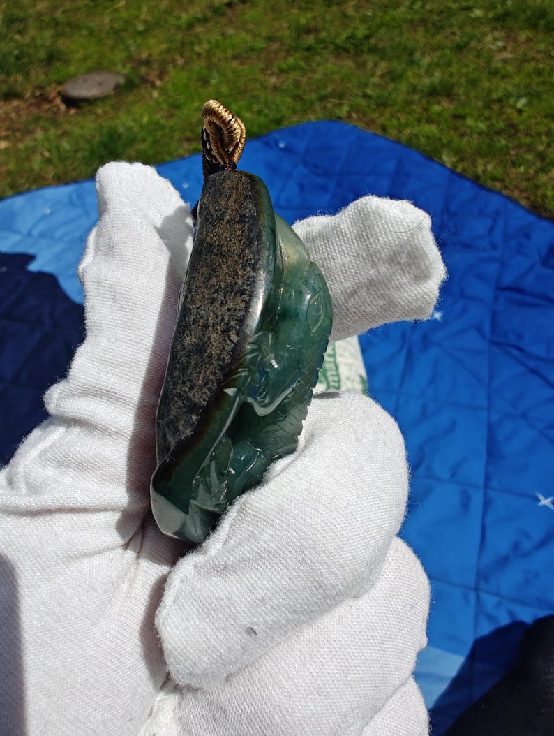 Certiy Guatemalan Icy Jadeite Jade Lizard - Image 5