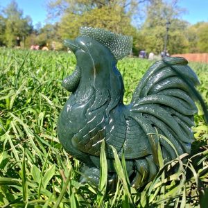 Certified Hand-crafted Nephrite Jade Rooster Chicken