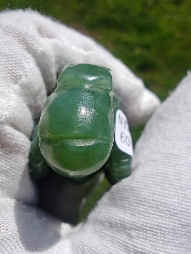 Canadian Nephrite Jade Ram Head Pendant, Hand Carved, Lab Certified - Image 5