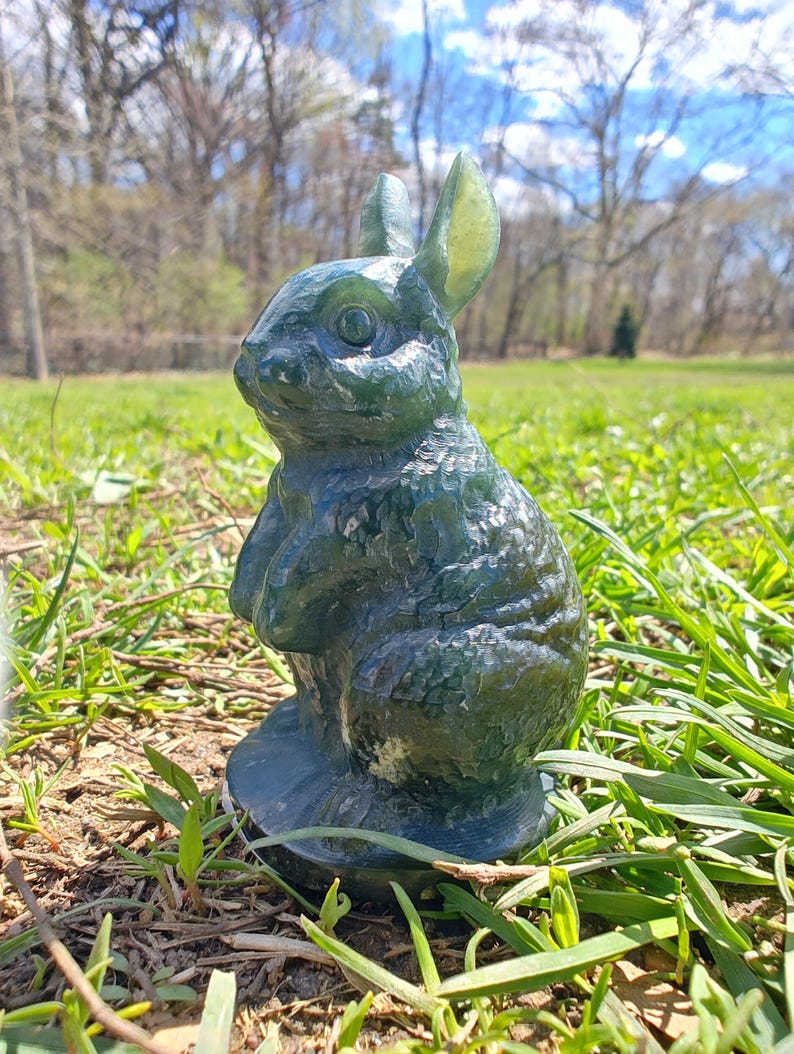 Certified Handmade Authentic Canadian Nephrite Jade Bunny Rabbit