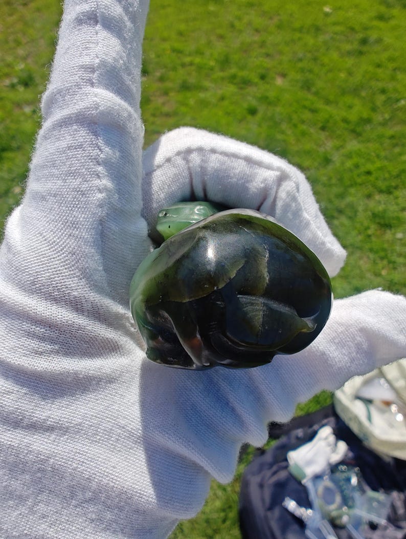 Certified Hand Carved Nephrite Jade Horse Lying Down - Image 6