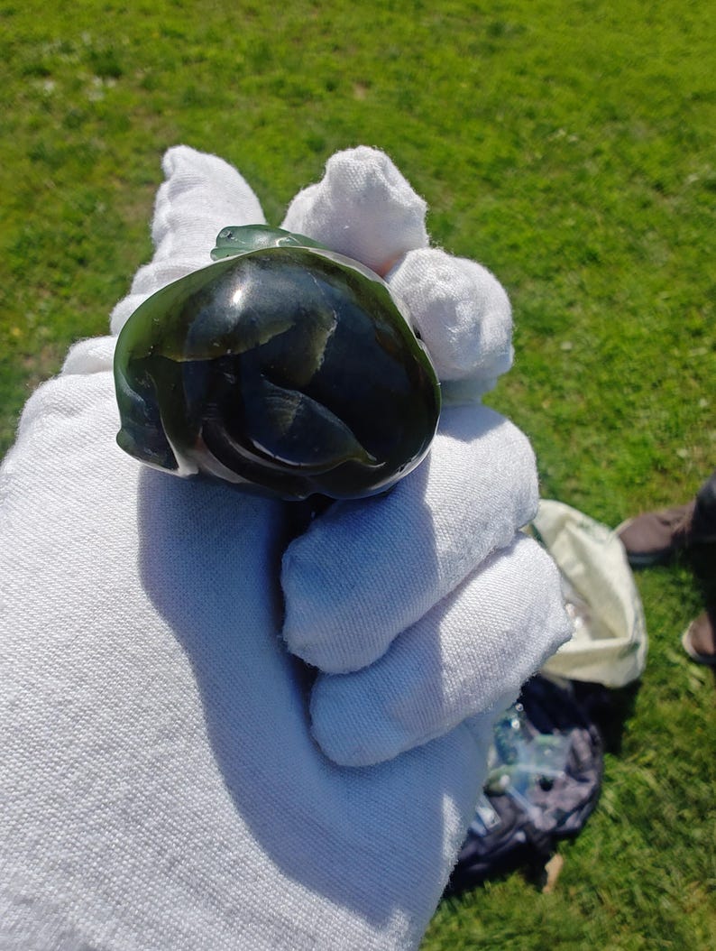 Certified Hand Carved Nephrite Jade Horse Lying Down - Image 7